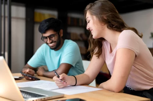 college-girl-boy-studying-together